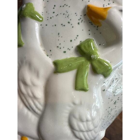 Ceramic Country Goose Blue Speckled Design Utensil Holder 90's Kitchen Decor - Picture 8 of 16